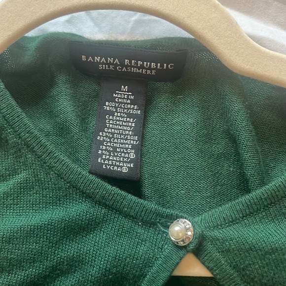 Banana Republic Green Silk Cashmere Wrap Keyhole Sweater - Picture 4 of 5